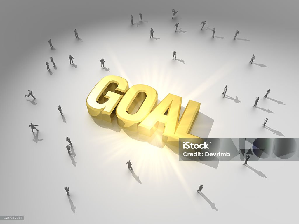 Golden Goal Goal is a criterion of the few people reach. Still, people try so hard to be successful. 2015 Stock Photo