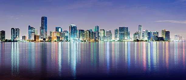 istock Miami and Brickell City Skyline at Night USA 530635741