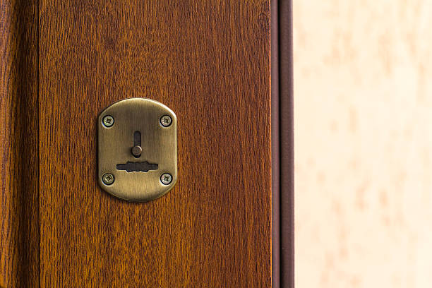 istock keyhole decorative element on a wooden door 530636593