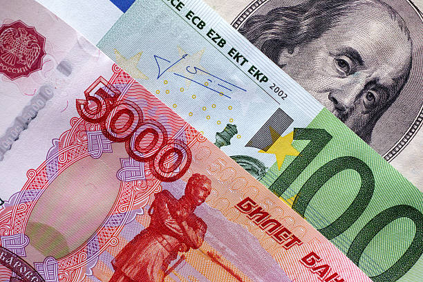 istock Rubles, euro and dollars 530636899