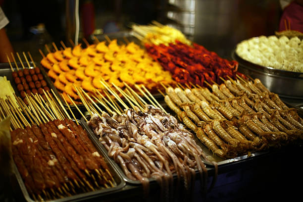 istock Various exotic foods for sale 530637767