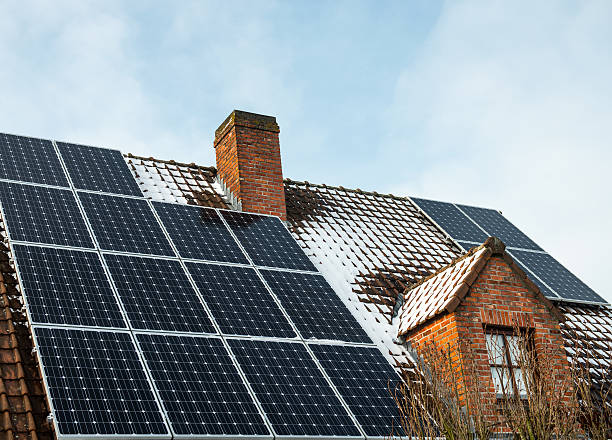 House with solar panels on the roof