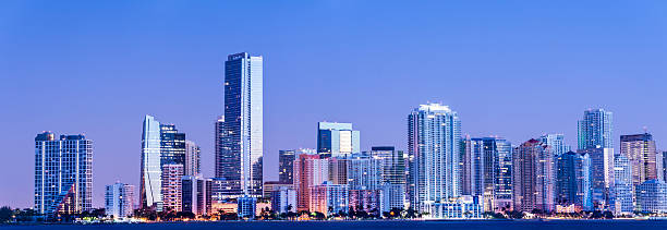 istock Miami and Brickell City Skyline at Night USA 530638329