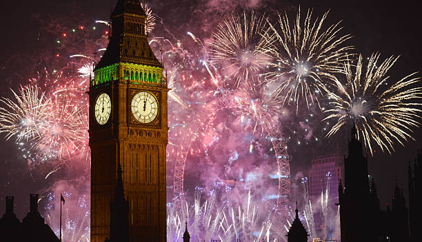 London New Year Fireworks stock photo
