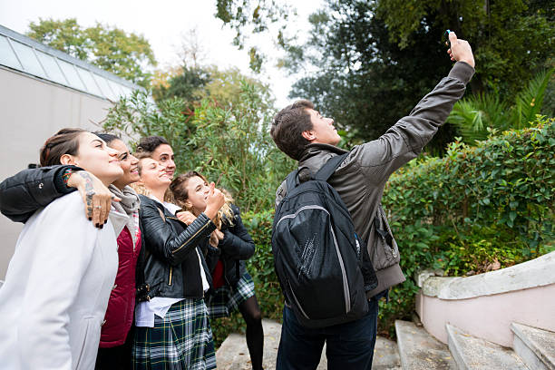 istock Turkish Student, Teacher, Taking Selfie with Smart Phone, Break, Istanbul 530639373