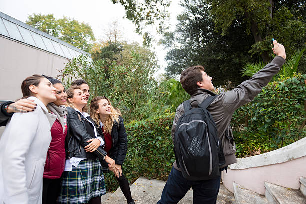 istock Turkish Student, Teacher, Taking Selfie with Smart Phone, Break, Istanbul 530639957