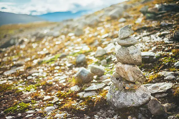 Photo of Stack Of Rocks On Norwegian Mountain, Norway Nature