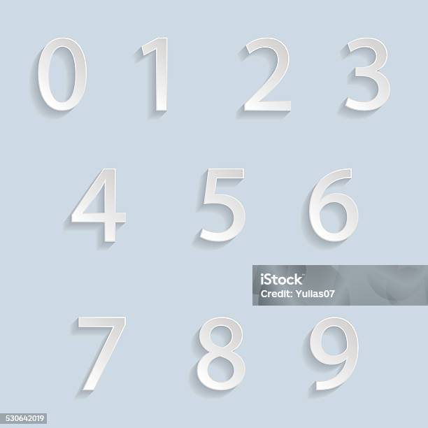 Paper Style Number Paper Numbers Stock Illustration - Download Image Now - Abstract ...