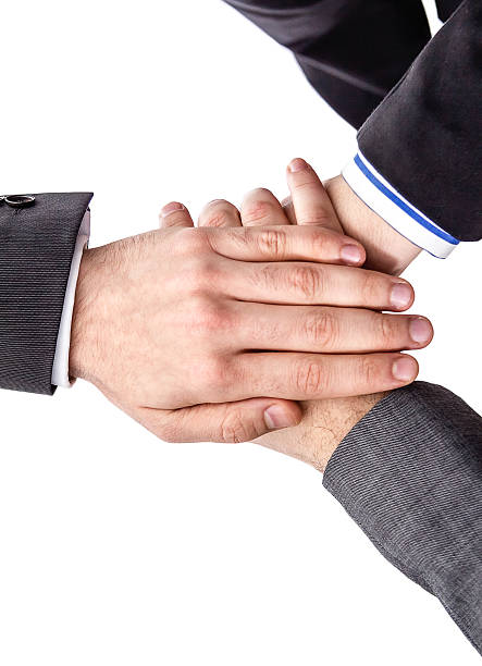 istock Business team showing unity with hands together 530642095