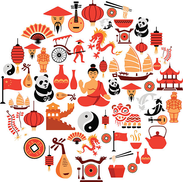 ilustrações de stock, clip art, desenhos animados e ícones de chinês colagem - all asian currencies