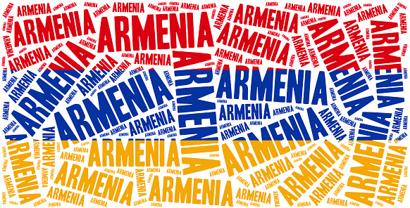 National flag of Armenia. Word cloud illustration.