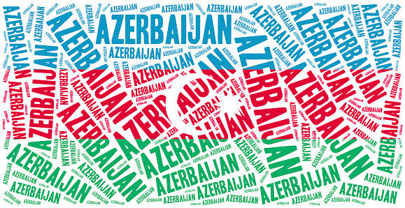 National flag of Azerbaijan. Word cloud illustration.