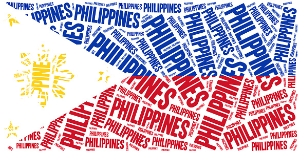 National flag of Philippines. Word cloud illustration.