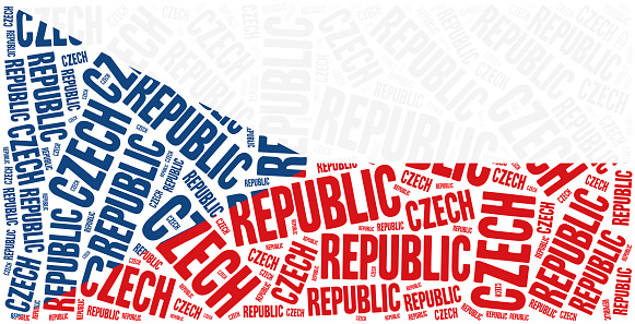 National flag of Czech Republic. Word cloud illustration.