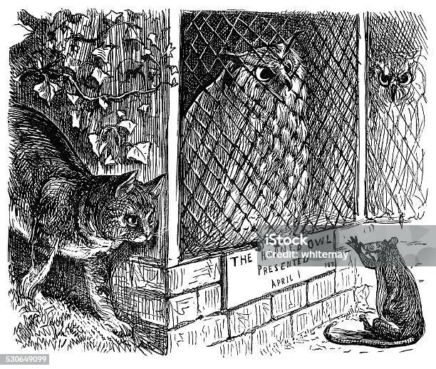 Mouse Playing A Dangerous Game Stock Illustration - Download Image Now - 1860-1869, 1870-1879, 19th Century