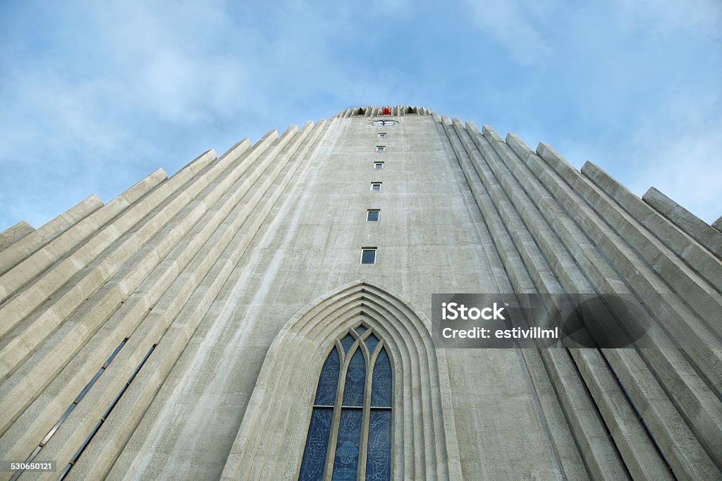 Hallgrimskirkja Cathedral in Reykjavik Hallgrimskirkja Cathedral in Reykjavik, Iceland.  At 73 metres (244 ft), it is the largest church in Iceland. Architectural Column Stock Photo
