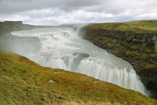 Gullfoss Waterfall  in the Golden circle of Iceland
