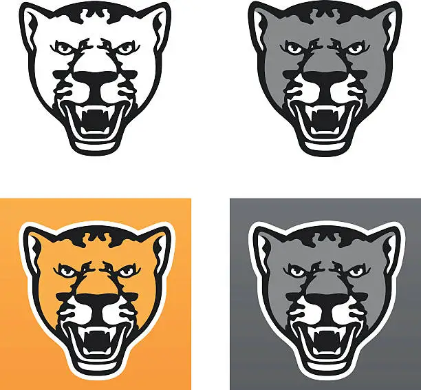 Vector illustration of Panther head set