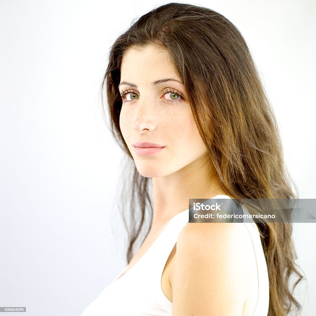 Italian Female Model With Green Eyes Looking Stock Photo ...