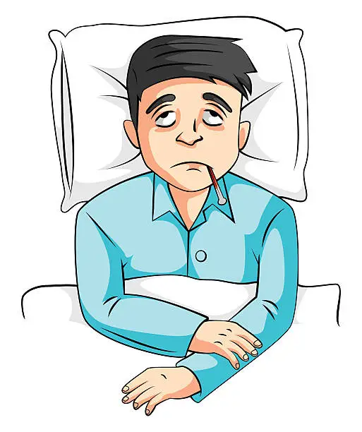 Vector illustration of Sick Man