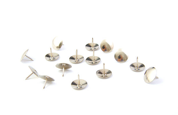 istock Bunch of silver thumbtacks 530657677