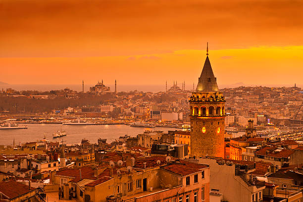 istanbul, türkei - galata tower stock-fotos und bilder