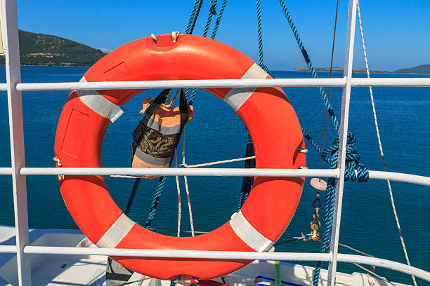 istock Life buoy for safety at sea 530659689