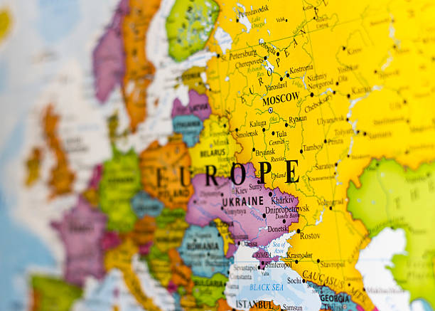 Map of Eastern Europe Map of Eastern Europe with focus on Ukraine and Russia eastern europe stock pictures, royalty-free photos & images