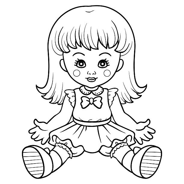 색칠놀이 책 (인형) - baby doll dress stock illustrations