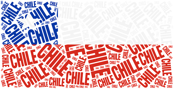 National flag of Chile. Word cloud illustration.