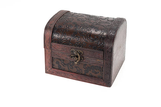 istock Vintage wood teasure box have lock beside 530663189