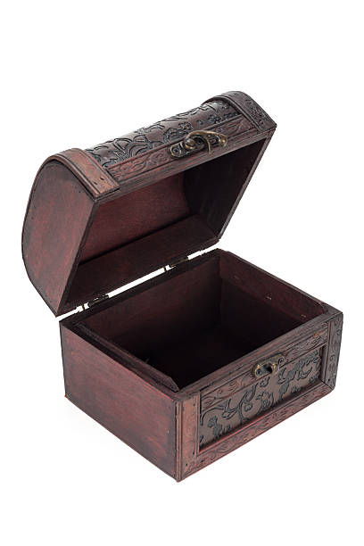 istock Vintage wood teasure box have lock beside 530663661