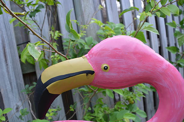 istock Pink garden flamingo 530663761