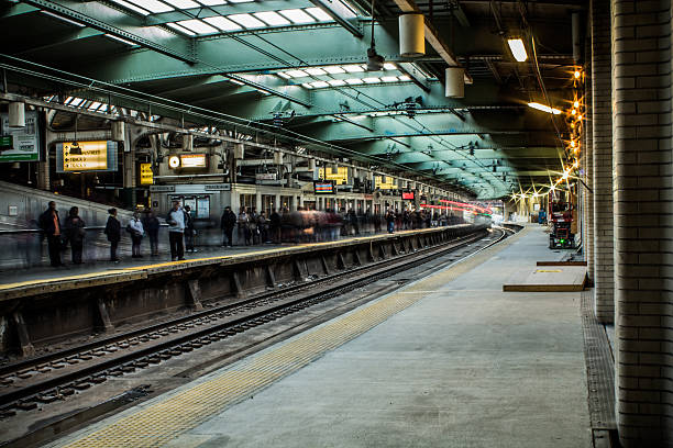 Railway station stock photo