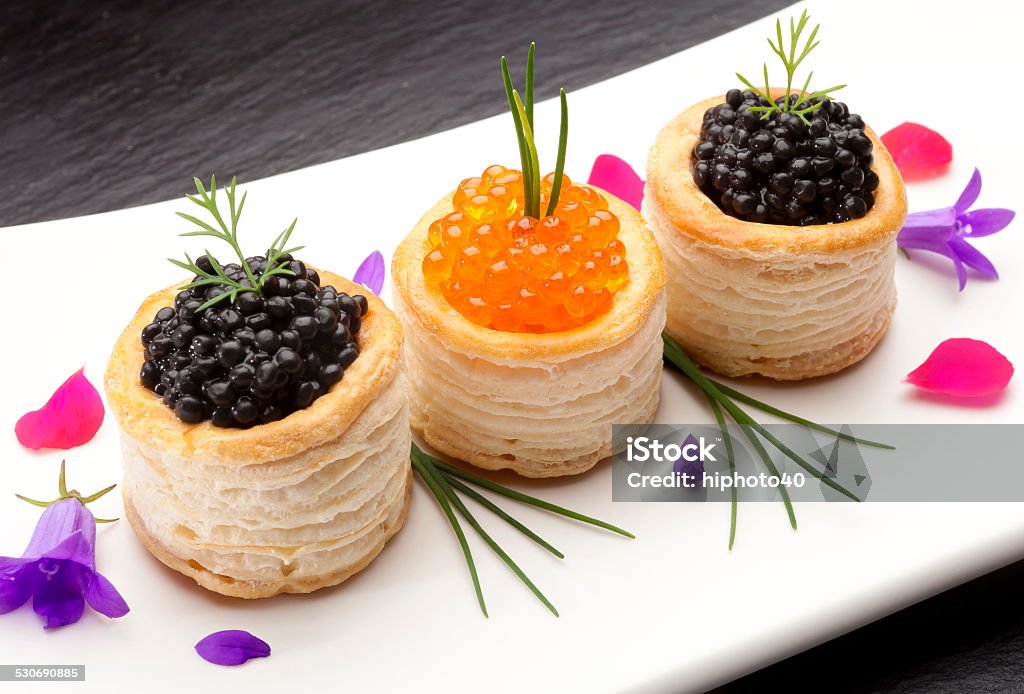 caviar Caviar canapes Fennel Stock Photo