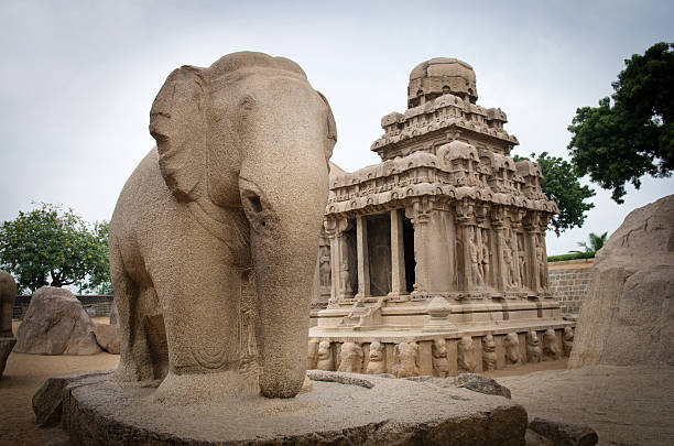 istock Five rathas complex with  in Mamallapuram, Tamil Nadu, India 530691227