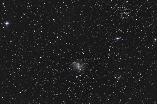 Spiral galaxy ngc 6945 in Cepheus constellation