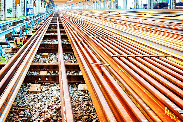 istock Steel pipes on the rack 530693027