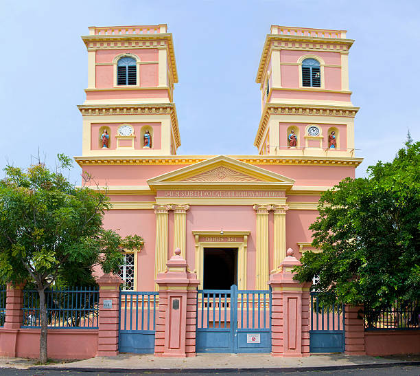 Our Lady of the Angels in Pondicherry, India. stock photo