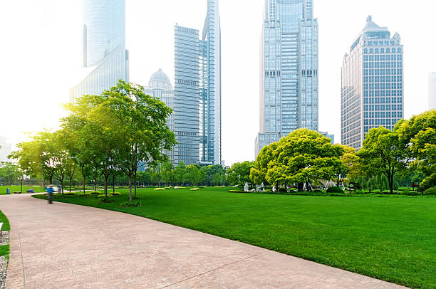 istock Shanghai, China, modern skyscrapers and green environment 530695049