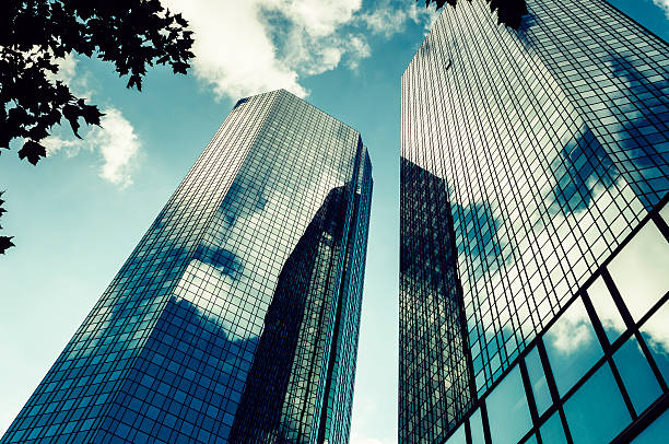 istock Dark blue high-rise office building - Deutsche Bank 530697435