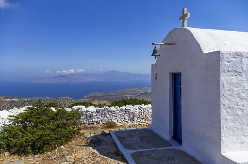 Church of St (Agia) Theodosia in Pyrgos Kallistis on Santorini, Greece