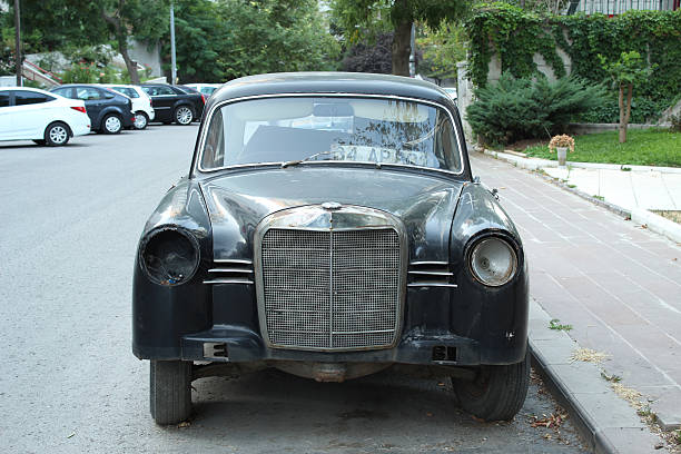 Bcharre, Lebanon - September 11, 2010: An old Ford car parked on the side of the road near Bcharre, Lebanon