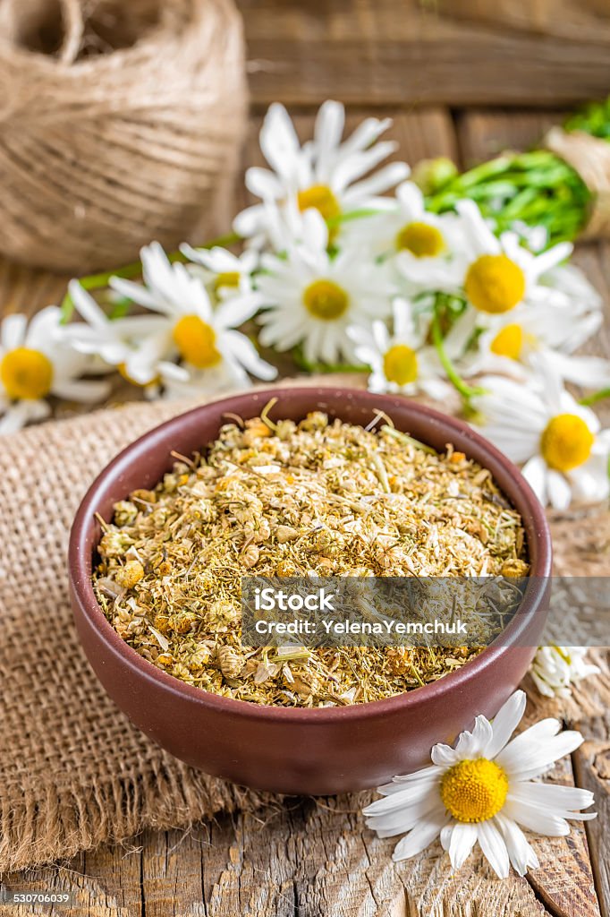 Dry chamomile Alternative Therapy Stock Photo