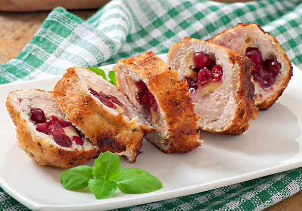 istock Chicken rolls with cranberries, cheese and honey 530706051