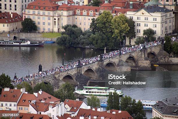 Busy Old Town Bridge In Prague Stock Photo - Download Image Now - Architecture, Arts Culture and Entertainment, Bohemia - Czech Republic