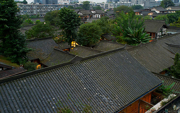 istock aerial view Chengdu city，china 530714123