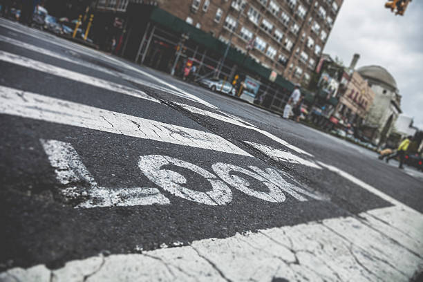 istock Road sign on zebra crossing 530715989