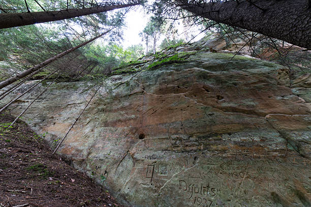 istock ancient sandstone cliffs in the Gaujas National Park, Latvia 530716057