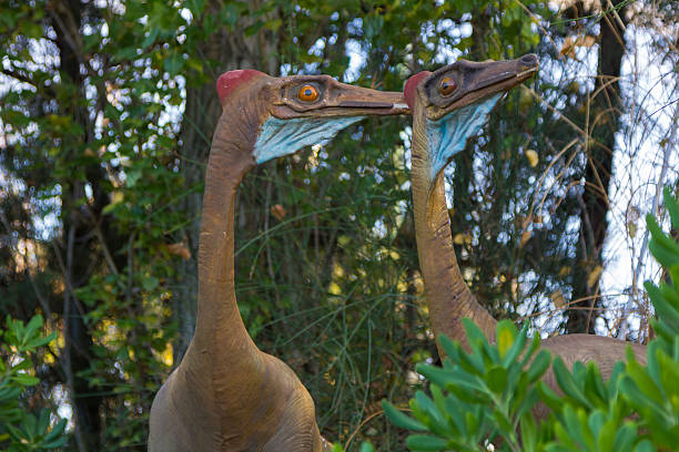 colorful dinosaur Ornithomimus Velox stock photo